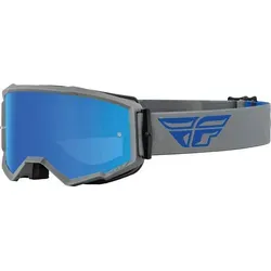 Fly Racing Zone Logo Motocross Brille, grau-blau für Männer - Leichte und robuste Polyurethan-Motorradbrille mit vergrößertem Sichtfeld. Die hochwertige Anti-Kratz- und Anti-Beschlag-Beschichtung sorgt für klare Sicht. Ideal für anspruchsvolle Einsätze.