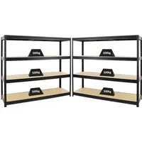 PROREGAL Mega Deal 2er-Sparset Profi-Schwerlastregal DINO 180x180x60cm - Werkstatteinrichtung: Hochbelastbares 2er-Set Schwerlastregale mit bis zu 600kg Fachlast, ideal für Werkstatt und Lager. Einfache Steckmontage und verstellbare Fachböden für flexible Nutzung!