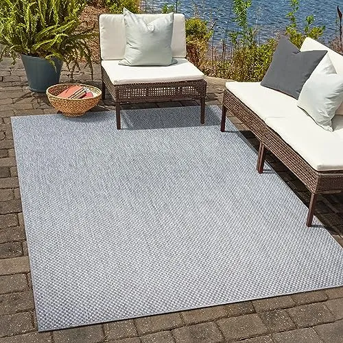SANAT Melissa Wetterfester Outdoor Teppich - 240x330 cm, Wasserabweisend für Innen und Außen - Teppich für Terrasse, Garten oder Wohnzimmer, wetterbeständig und leicht zu reinigen - ideal für stark frequentierte Bereiche und kinderfreundlich.
