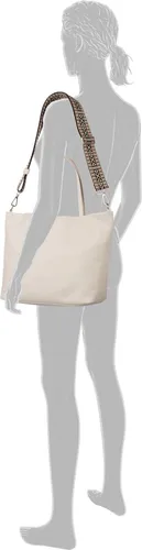Tom Tailor Palina Zip Shopper Handtasche Off White - Stylische Umhängetasche aus weichem Kunstleder mit viel Stauraum und praktischen Fächern. Ideal für den Alltag, inklusive abnehmbarem Schulterriemen für vielseitigen Tragekomfort.