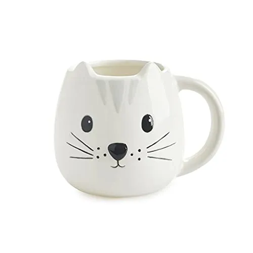 balvi Tasse Kitty Cup Katze Kopf geformt 400 ml Fassungsvermögen Spülmaschinenfest und Mikrowellen Ke