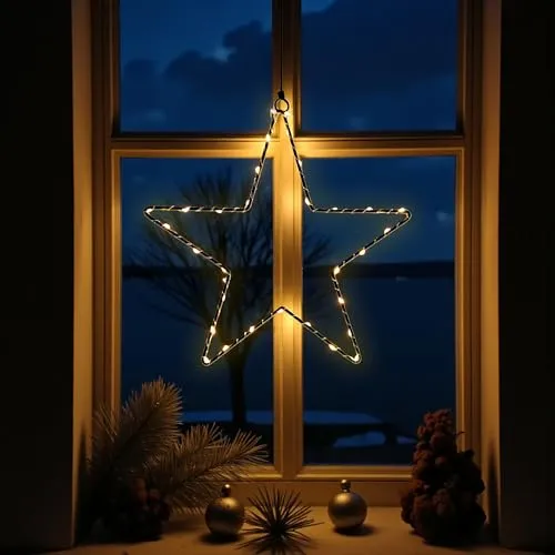 Leuchtstern Silhouette schwarz für Außen mit Timer in schwarz von Spetebo