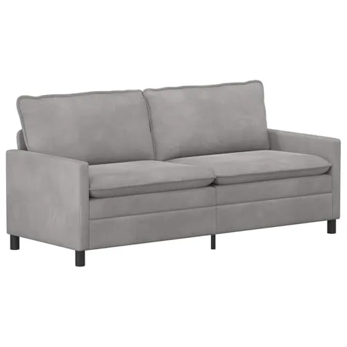 vidaXL Sofa Hellgrau 196 x 81 x 87,5 cm Samt – Elegantes Design - Modernes 2-Sitzer Sofa in Hellgrau mit luxuriöser Samt-Oberfläche. Ideal für stilvolle Innenräume und gesellige Abende. Robuster Metallrahmen sorgt für Langlebigkeit und Komfort.