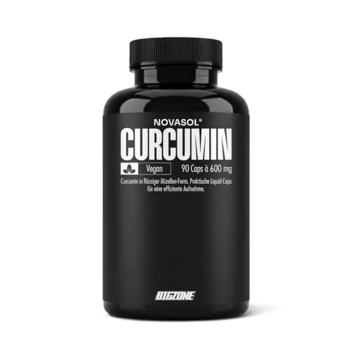Big Zone - NovaSol® Curcumin - 90 Liquid Kapseln - Sportnahrung mit patentiertem NovaSol® Curcumin, das für optimale Bioverfügbarkeit sorgt – pro Kapsel 500mg Curcumin für maximale Wirkung.