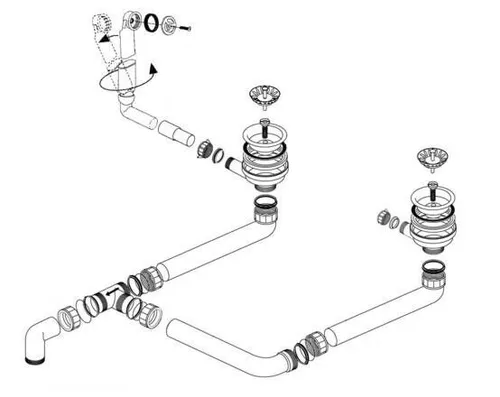 Blanco 138067 Ablaufgarnitur 2x3,5'' für DUO 8S, MULTI 6S, TIPO 6S, TWEN - Küchenspülen-Teile mit langlebigem Sieb-Design für effektiven Abfluss und einfache Reinigung.