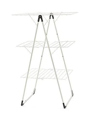 Brabantia 477843 Turm-Trockengestell Ivory Tower - Trockengestell mit 23m Trockenlänge, ideal für komplette Waschmaschinenladungen auf kleinstem Raum. Faltbar, transportabel und schont den Fußboden.