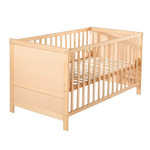 roba Kombi Kinderbett 70x140 cm - Betten für Kinder, 3-fach höhenverstellbar und umbaubar zum Juniorbett, ideal für eine lange Nutzungsdauer von 0 bis 7 Jahren.