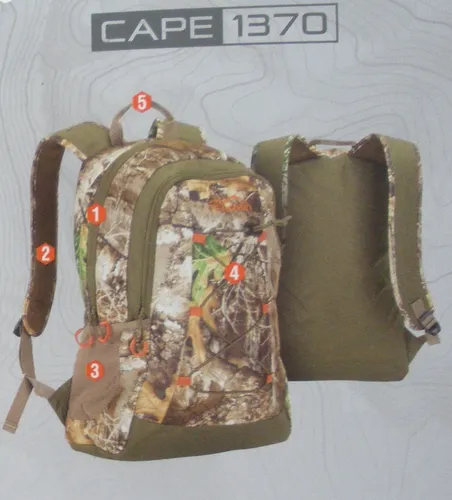 Allen Company Camo Medium Pack – Realtree Edge Camouflage-Rucksack - Wanderrucksäcke: Robuster 22,1 l Jagdrucksack mit gepolsterten Schultergurten und mehreren Fächern für optimale Organisation – ideal für Jagd und Outdoor-Abenteuer.