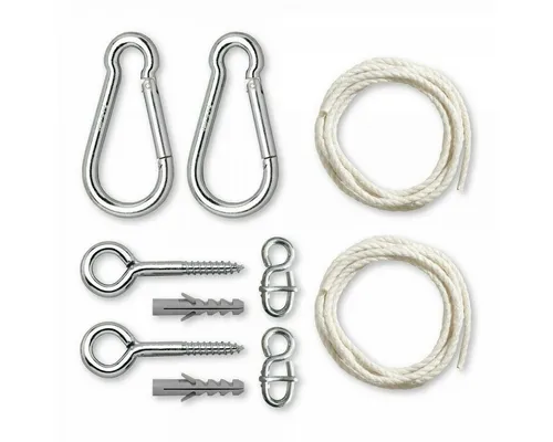 Hängematten Befestigung - Allround White - Befestigungsset für Hängematten, ideal für schnelle und sichere Anbringung zwischen Bäumen, Wänden oder Decken - perfekt für drinnen und draußen.