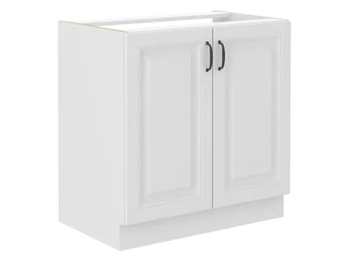 Mirjan24 Küchenschränke Retroline Unterschrank Hängeschrank Spülenunterschrank Herdumbauschrank Eckunterschrank Backofenschrank Küchenzeile (Weiß, Unterschrank 80 ZL-2F BB)