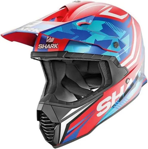 SHARK HELMETS Motorradhelm Shark Crosshelm Varial Replica Tixier RWB, blau weiß rot, Gr. M, Replica Tixier