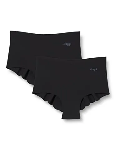 sloggi Damen ZERO Microfibre Short 2P Panty, Black, M
