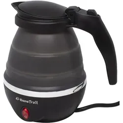 Eurotrail Faltbarer Wasserkocher 0,8L, Schwarz