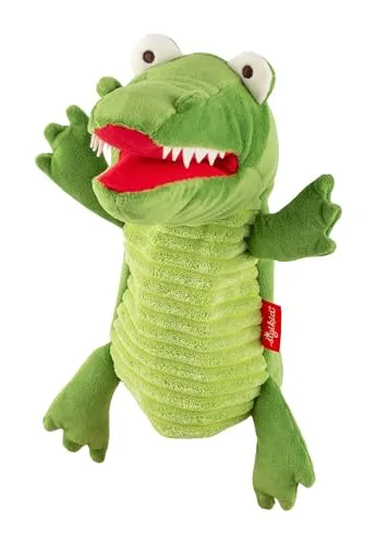 SIGIKID 42756 Handspielpuppe Krokodil - Handpuppen für kreatives Spielen, ideal für Kinder ab 1 Jahr, aus kuschelweichem Microplüsch und perfekt als Einschlafhilfe.