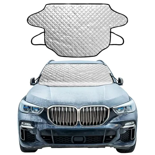 Frontscheibenabdeckung Winterabdeckung Sonnenschutz Faltbare 195x125 cm für Auto SUV PKW gegen Schnee EIS Frost Staub UV-Schutz