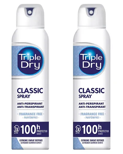 Triple Dry Classic Antitranspirant Spray 150 ml – Parfümfrei