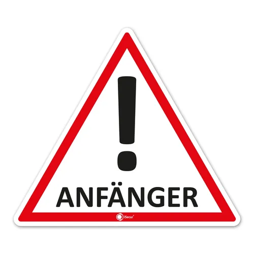 Fahrzeug-Aufkleber Anfänger! Innenklebend I 12,6 x 11 cm I hin_290