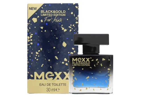 Mexx Black & Gold Limited Edition Man Eau de Toilette, holzig-fruchtiger Herrenduft, 30ml