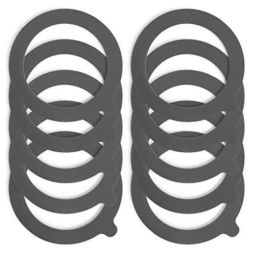 Spesh 10 Stück Silikon Einkochringe Dichtring 68x94 mm für Einmachgläser, Auslaufsicher Einmachringe, Jar Seals Rings (Grau)