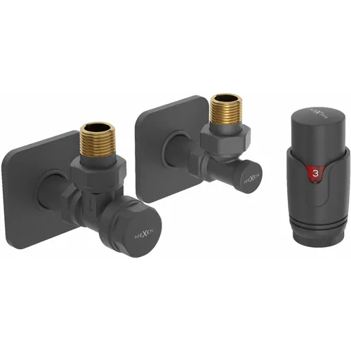 Mexen G00 Eckmontage Thermostat-Set mit Rosette, Anthrazit