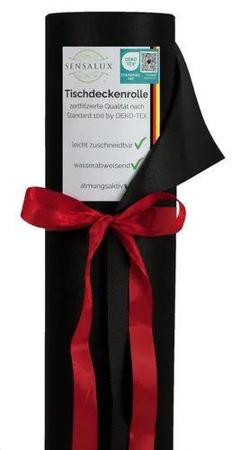 Sensalux Tischdecke Tischdeckenrolle 80g/m², bis zu 45% Recyclat, 1,19m x 10m, Schwarz