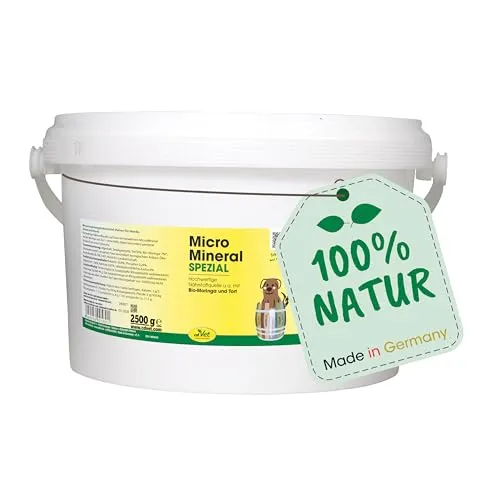 cdVet MicroMineral Spezial für Haustiere - Nahrungsergänzungsmittel für Hunde, Katzen und Pferde. Mit Moringa und HuminoMin-Komplex, sorgt für eine ausgewogene Mineralstoffversorgung und unterstützt die Pflege von Haut und Fell.