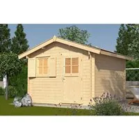 Weka Gartenhaus Premium 28, Natur - Gartenhaus in stabiler Blockbohlenbauweise mit 28 mm Wandstärke, ideal für Gartenliebhaber, die Wert auf Qualität und Langlebigkeit legen.