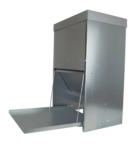 agrarking.de Futterautomat Trittklappe 20L - Geflügelfutterautomat Platte Futter Trog Spender Silo
