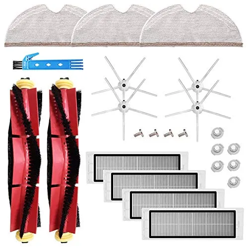 Zubehörsatz für Xiaomi Roborock S5 MAX S6 Rein S6 maxV E35 S5 S50 Staubsauger Ersatzteile Schwarz HEPA Filter Seitenbürstentuch