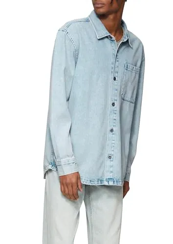 QS Relaxed Fit Denim-Hemd aus Baumwolle - Herrenhemd mit regulärer Passform aus hochwertigem Jeansstoff, unifarben mit Hemdkragen und Brusttasche – perfekt für lässige Anlässe.