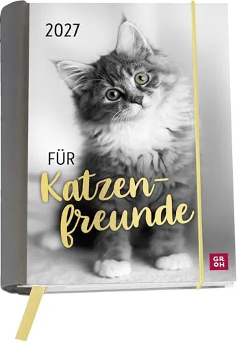 Buchkalender 2027: Für Katzenfreunde: A6-Wochenplaner und Katzenkalender. Taschenkalender und Terminplaner mit Spiralbindung und heraustrennbaren Postkarten