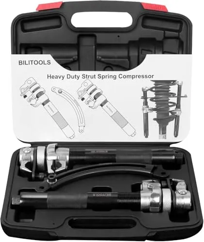 BILITOOLS 2-TLG. Profi Federspanner KFZ Set Macpherson 1200kg | Schwerlast KFZ Werkzeug, für Federbein, universal Schraubenfeder Spanner, inklusive Sicherheitsbügel