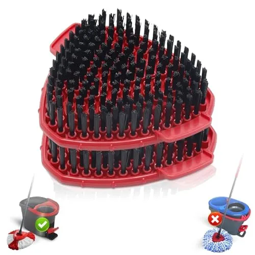 Stück Wischmop Scheuerbürste Ersatz Kopf Kompatibel mit Vileda Turbo Mop,Wischmop Ersatzbürsten für Vileda Turbo EasyWring Rotierende Mop,Dreieck harte Borsten Reinigungsbürste für Bodenreinigung. 2