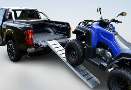 Wild Berge Aluminium Verladerampe 200kg - Auffahrrampe aus Aluminium, leicht und stabil, ideal für den einfachen Transport von Fahrzeugen mit bis zu 200kg.