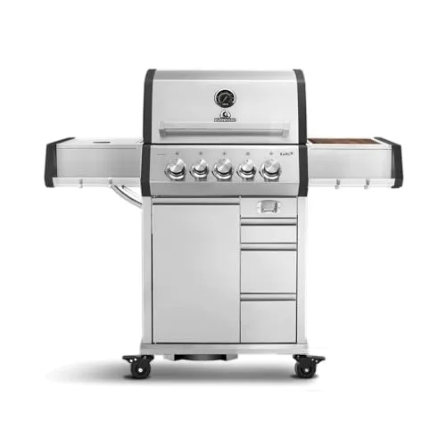 BURNHARD Gasgrill Earl mit Heckbrenner - Grills - 3,5 kW Heckbrenner und 4,5 kW Infrarotbrenner für perfektes Grillvergnügen, ausgestattet mit robusten Edelstahl Grillrosten und 4 stabilen Vollgummi-Rollen.