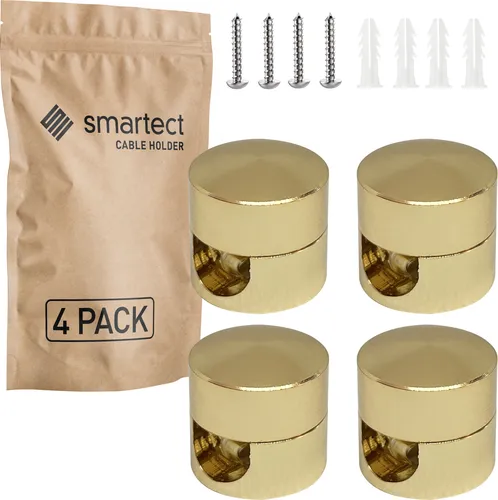 4x Affenschaukel Gold Aufputz-Kabelhalter Deckenpins Textilkabel Halterung