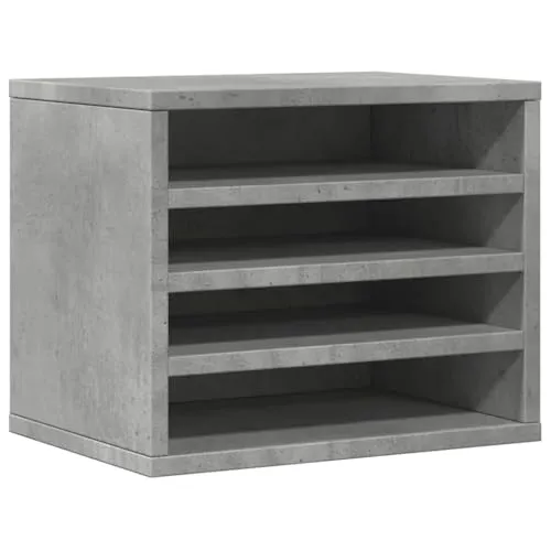 vidaXL Schreibtisch-Organizer Betongrau 36x26x29,5 cm - Stylischer Organizer aus Holzwerkstoff in Betongrau, ideal zur Aufbewahrung von Büromaterialien und zur Ordnung auf Ihrem Schreibtisch.