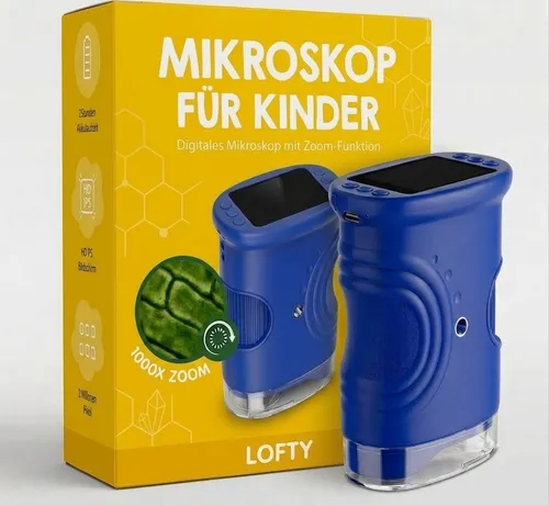 LOFTY Mikroskop für Kinder mit 1000-fach Zoom