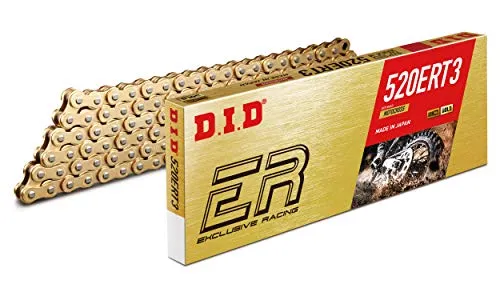 D.I.D Kette Rollen 116 520ERT3 - Gold - Hochwertige 520er Kette für Motorräder, langlebig und ideal für anspruchsvolle Fahrer, die Wert auf Leistung legen.
