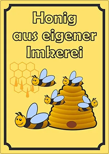 Werbeaufkleber Aufkleber Honig Hochkant A7 (74x105mm)