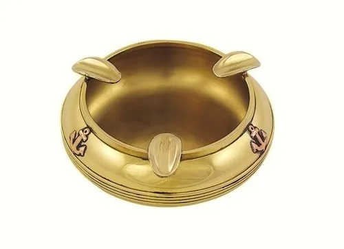 Aschenbecher Ascher offen Ø: 8 cm Messing