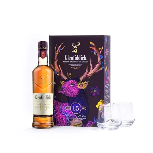 Glenfiddich 15 Jahre Single Malt Scotch Whisky Solera Geschenkset