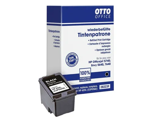 BULK 62XLBK Alternativ Tinte Schwarz für HP - Druckerpatronen für HP Drucker, 12ml mit hoher Seitenleistung für gestochen scharfe Ausdrucke und kosteneffizienten Druck.
