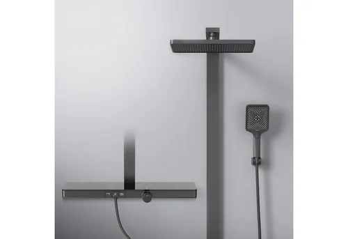 Emke Duschsystem mit Thermostat und 3 Strahlstärken in schwarz von EMKE