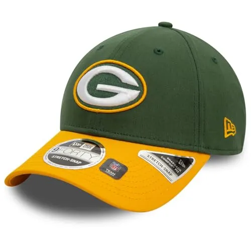 New Era NFL 9Forty Stretch Snap Cap - Green Bay Packers - Hüte, Kappen & Mützen für Baseball-Fans, verstellbare Passform für optimalen Komfort und stilvolles Design in den Farben Grün und Gelb.