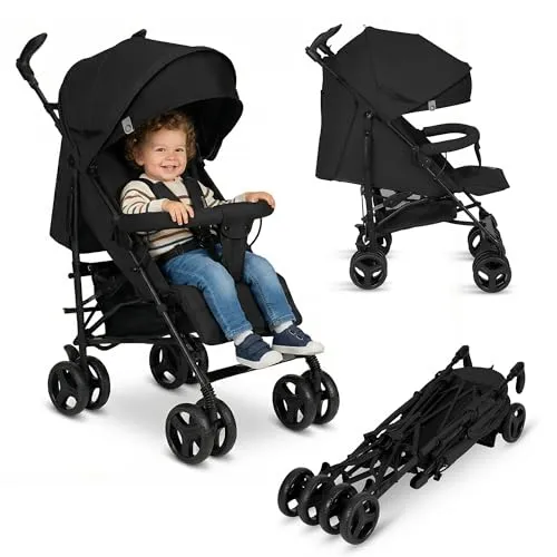Lionelo Irma Buggy Kinderwagen ab 6 Monate, leicht 7 kg, Liegeposition, faltbar mit Einhand-Faltsystem, 6-Zoll-EVA-Räder mit Federung & Bremse, Moskitonetz, bis 15 kg