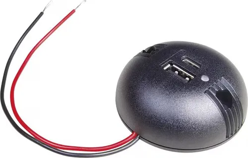 Pro Car Runde Aufbaudose mit Doppel USB-A/C, 12/24V, mit LED