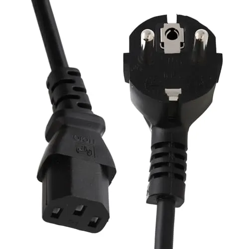 Produktbild Euro Schuko Stecker Strom Kordel Zum IEC C13 Stecker Anschlusskabel Kabel 1.8m-2m [1.8 Meter/1,8m-2m]