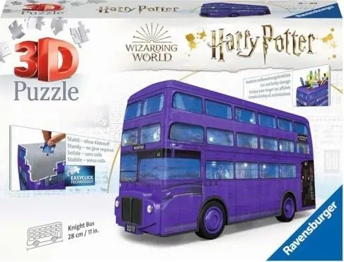 Ravensburger 3D Puzzle 11158 - Knight Bus Harry Potter, 216 Teile für magisches Puzzlevergnügen ab 8 Jahren, mit Easyclick Technology und beweglichen Rädern