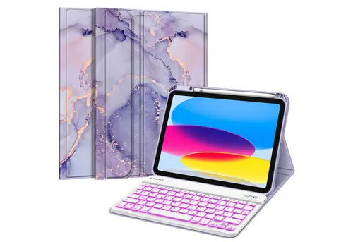 Fintie Tablet-Hülle mit abnehmbarer Tastatur für iPad 11/10 Generation - Schützen Sie Ihr iPad 11/10 mit dieser eleganten Hülle von Fintie. Die abnehmbare, beleuchtete Tastatur ermöglicht schnelles und komfortables Tippen. Ideal für unterwegs und kompatibel mit iOS 10 oder höher.